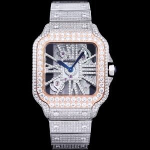 Cartier Santos Skeleton Full‑Diamond Watch