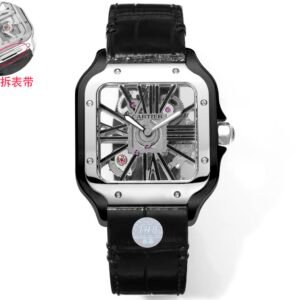 Cartier Santos de Cartier Skeleton Quick‑Release Leather Strap