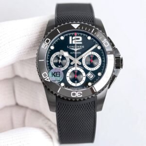 Longines Conquest Black‑Warrior Chronograph Watch